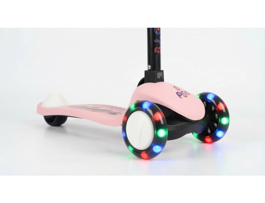 Işık/Ledli Üç Teker Yükseklik Ayarlanabilir ve Katlanabilir Fren Sistemli Çocuk Scooter