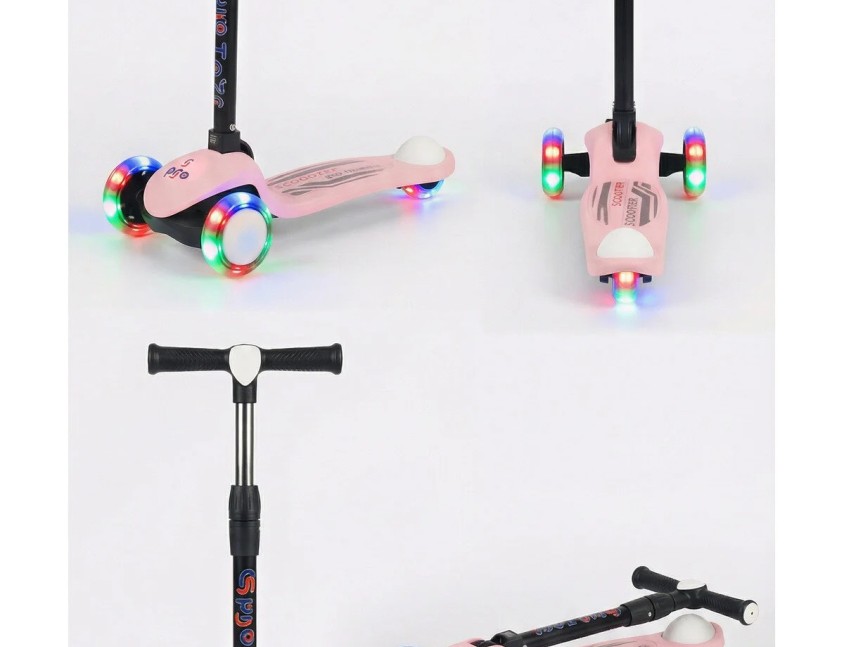 Işık/Ledli Üç Teker Yükseklik Ayarlanabilir ve Katlanabilir Fren Sistemli Çocuk Scooter