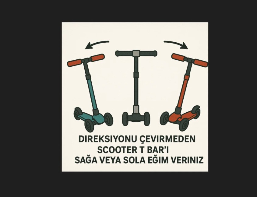 Işık/Ledli Üç Teker Yükseklik Ayarlanabilir ve Katlanabilir Fren Sistemli Çocuk Scooter