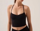 Los Ojos x Ece Siyah Kalp Yaka Spor Sütyeni Sweetheart Neck Top