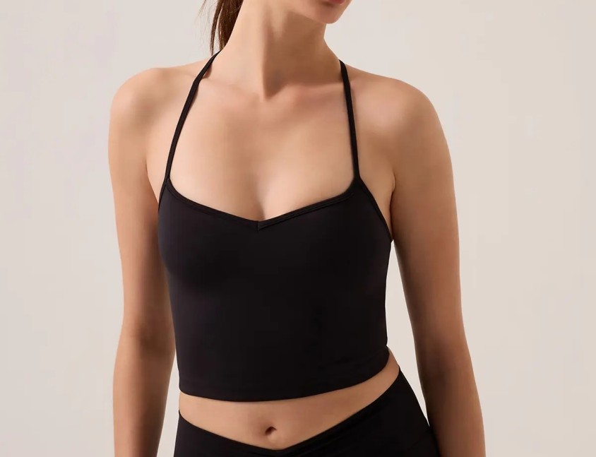 Los Ojos x Ece Siyah Kalp Yaka Spor Sütyeni Sweetheart Neck Top