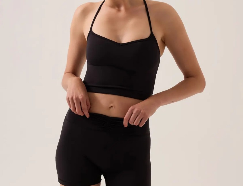 Los Ojos x Ece Siyah Kalp Yaka Spor Sütyeni Sweetheart Neck Top