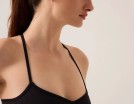 Los Ojos x Ece Siyah Kalp Yaka Spor Sütyeni Sweetheart Neck Top
