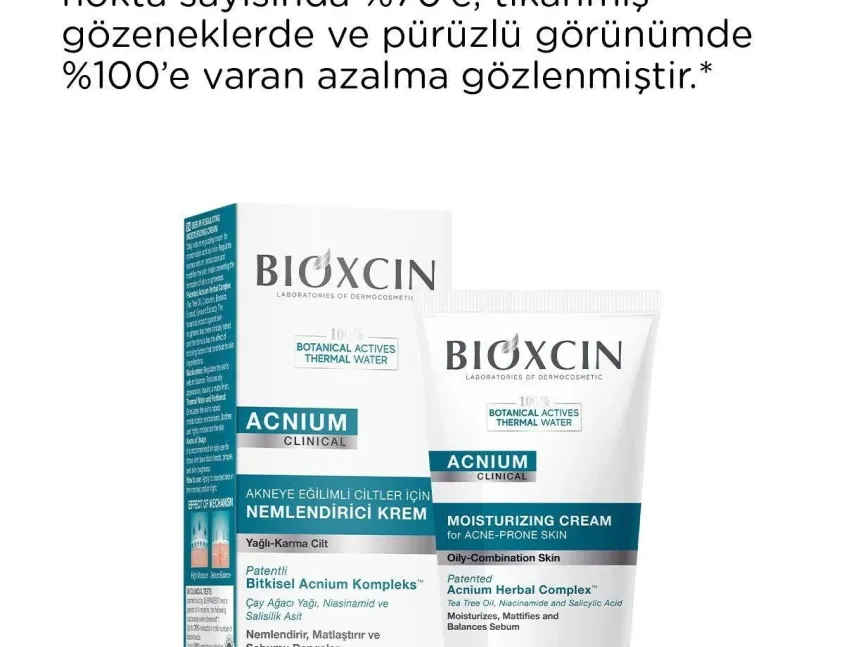 Bioxcin Acnium Sebum Dengeleyici Nemlendirici Krem 50 ml Yağlı Ciltler İçin